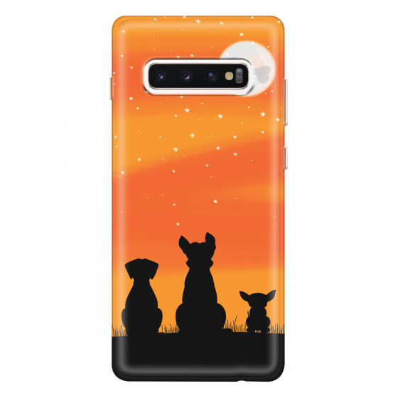 SAMSUNG - Galaxy S10 Plus - Soft Clear Case - Dog's Desire Orange Sky