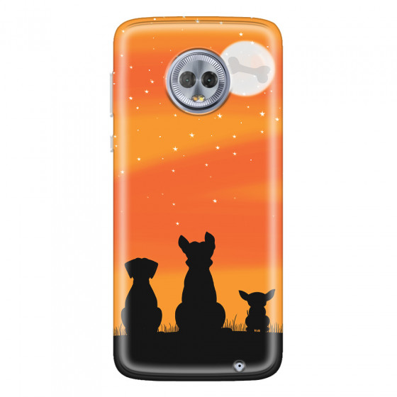MOTOROLA by LENOVO - Moto G6 Plus - Soft Clear Case - Dog's Desire Orange Sky