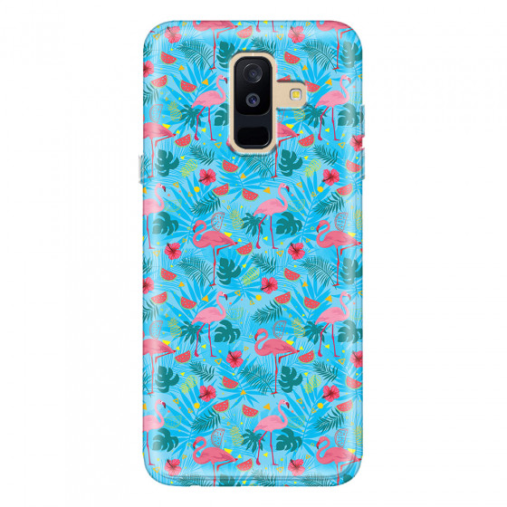 SAMSUNG - Galaxy A6 Plus - Soft Clear Case - Tropical Flamingo IV
