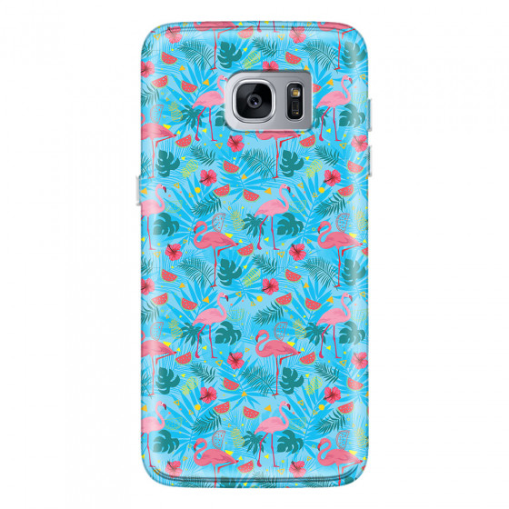 SAMSUNG - Galaxy S7 Edge - Soft Clear Case - Tropical Flamingo IV