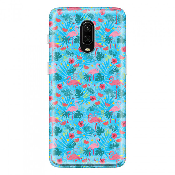 ONEPLUS - OnePlus 6T - Soft Clear Case - Tropical Flamingo IV