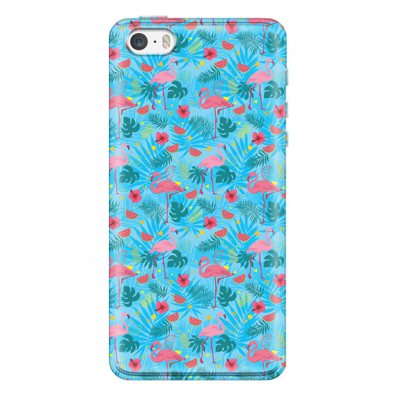 APPLE - iPhone 5S - Soft Clear Case - Tropical Flamingo IV