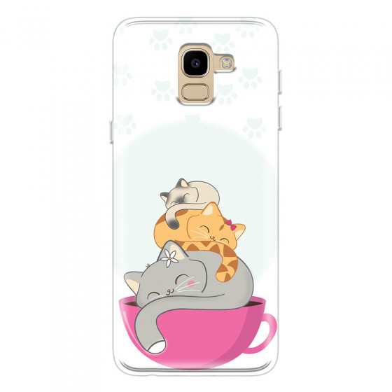 SAMSUNG - Galaxy J6 - Soft Clear Case - Sleep Tight Kitty