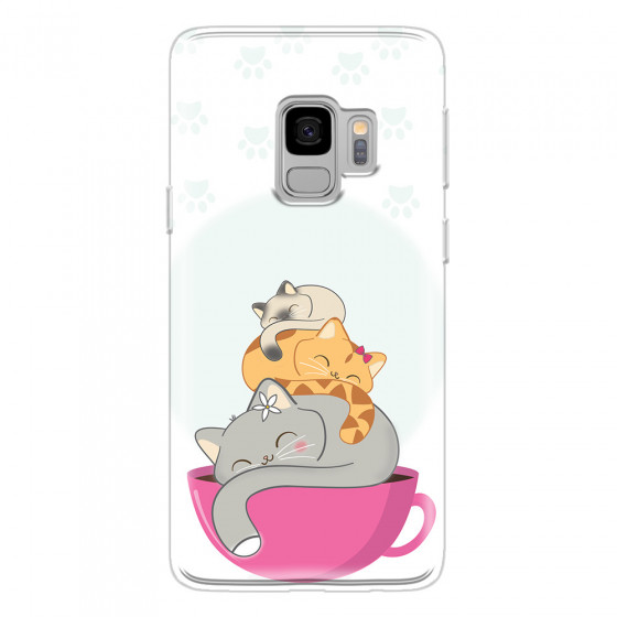 SAMSUNG - Galaxy S9 - Soft Clear Case - Sleep Tight Kitty