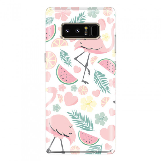 SAMSUNG - Galaxy Note 8 - Soft Clear Case - Tropical Flamingo III