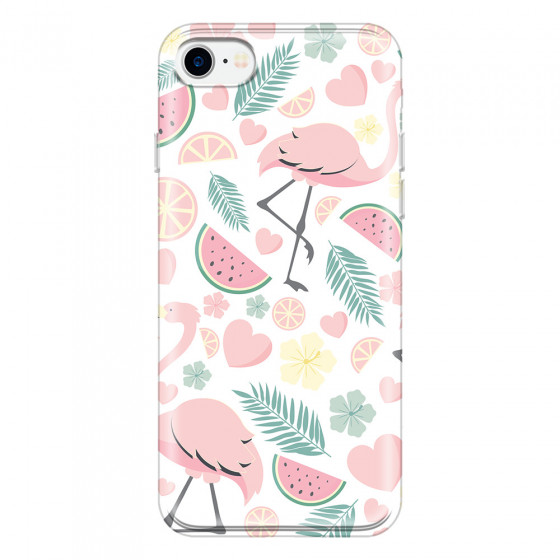 APPLE - iPhone 7 - Soft Clear Case - Tropical Flamingo III