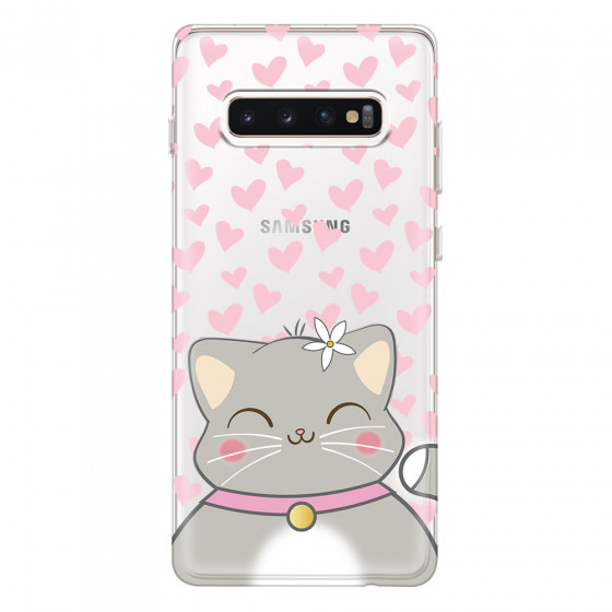 SAMSUNG - Galaxy S10 Plus - Soft Clear Case - Kitty