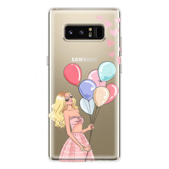 SAMSUNG - Galaxy Note 8 - Soft Clear Case - Balloon Party