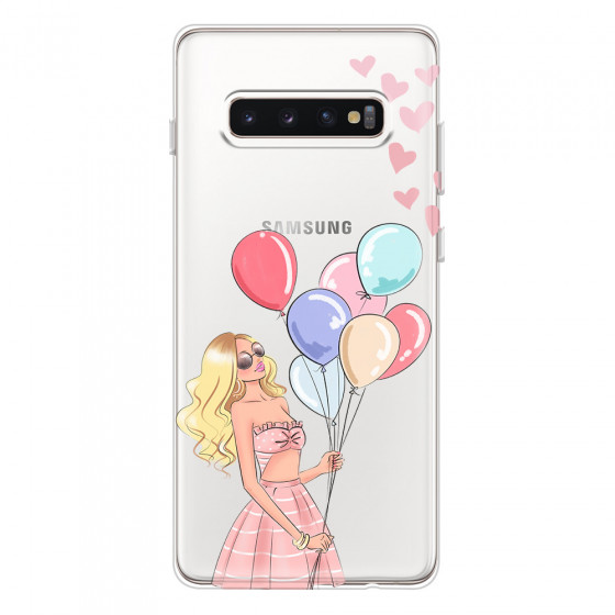 SAMSUNG - Galaxy S10 Plus - Soft Clear Case - Balloon Party