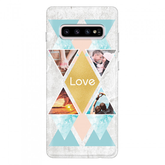 SAMSUNG - Galaxy S10 - Soft Clear Case - Triangle Love Photo