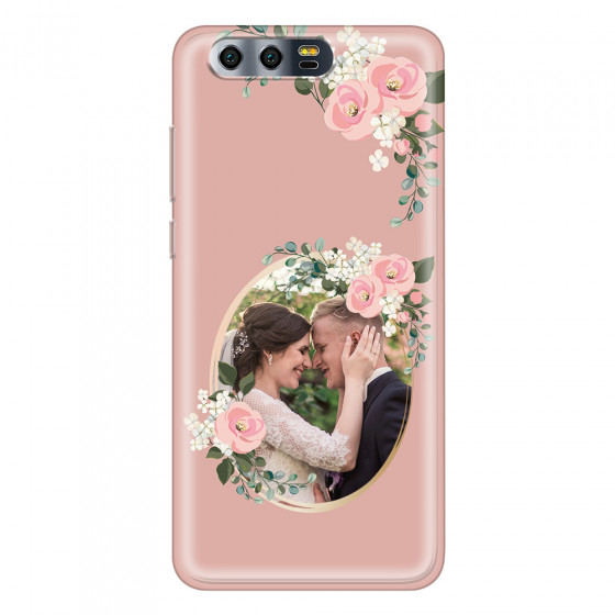 HONOR - Honor 9 - Soft Clear Case - Pink Floral Mirror Photo