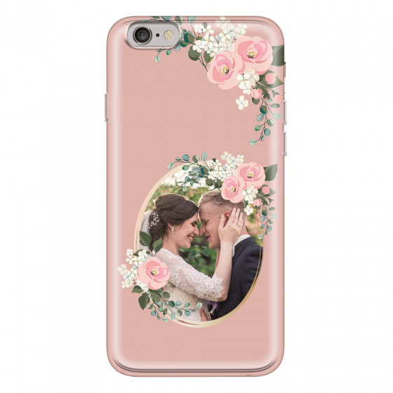APPLE - iPhone 6S Plus - Soft Clear Case - Pink Floral Mirror Photo