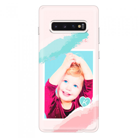SAMSUNG - Galaxy S10 Plus - Soft Clear Case - Kids Initial Photo