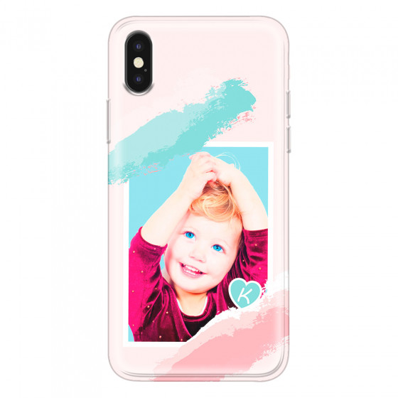 APPLE - iPhone XS Max - Soft Clear Case - Kids Initial Photo