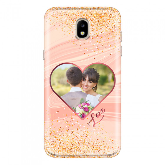 SAMSUNG - Galaxy J3 2017 - Soft Clear Case - Glitter Love Heart Photo