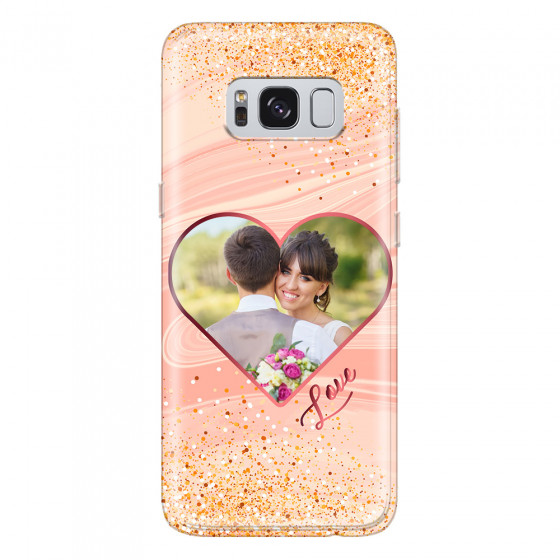 SAMSUNG - Galaxy S8 Plus - Soft Clear Case - Glitter Love Heart Photo