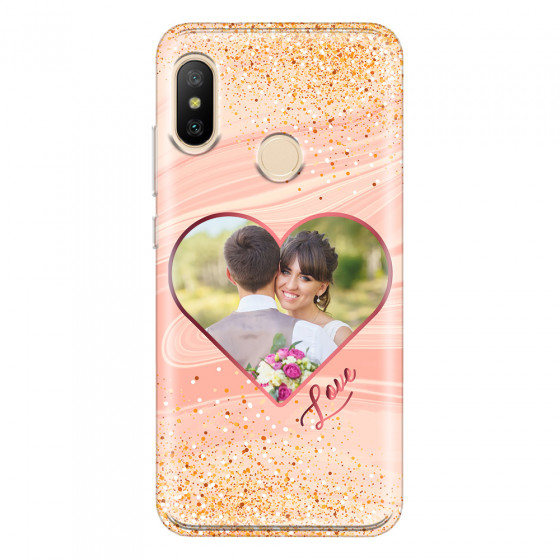 XIAOMI - Mi A2 Lite - Soft Clear Case - Glitter Love Heart Photo