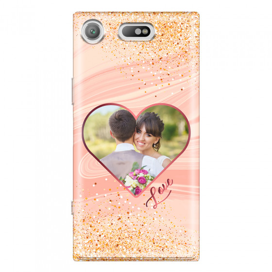 SONY - Sony XZ1 Compact - Soft Clear Case - Glitter Love Heart Photo
