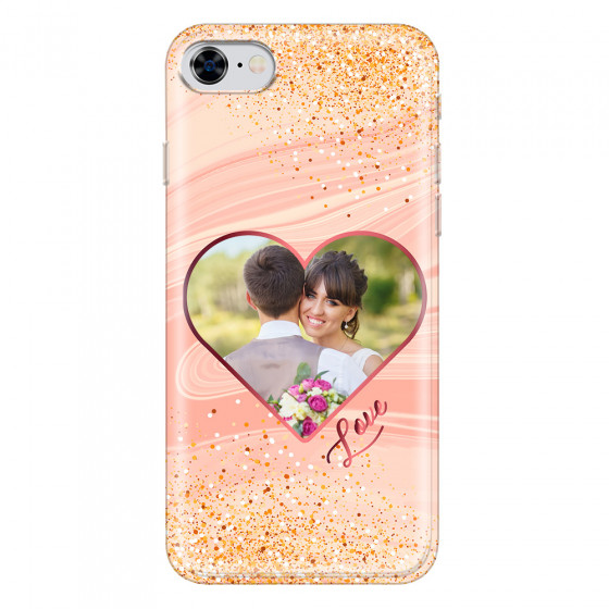 APPLE - iPhone 8 - Soft Clear Case - Glitter Love Heart Photo