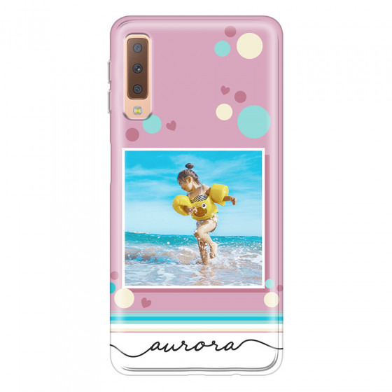 SAMSUNG - Galaxy A7 2018 - Soft Clear Case - Cute Dots Photo Case