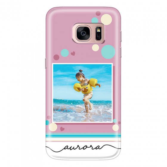 SAMSUNG - Galaxy S7 - Soft Clear Case - Cute Dots Photo Case