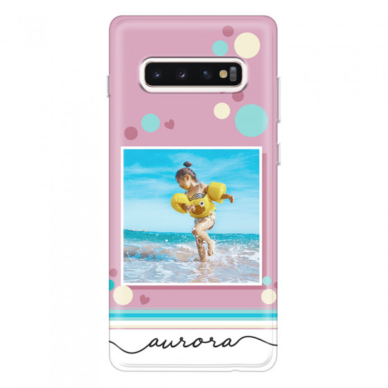 SAMSUNG - Galaxy S10 Plus - Soft Clear Case - Cute Dots Photo Case