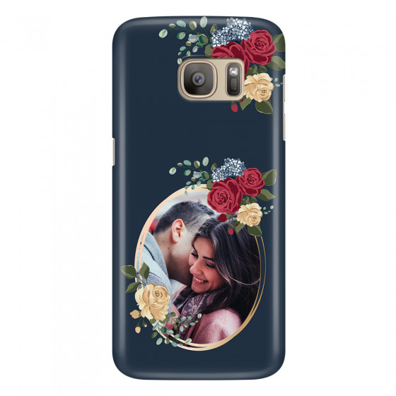 SAMSUNG - Galaxy S7 - 3D Snap Case - Blue Floral Mirror Photo
