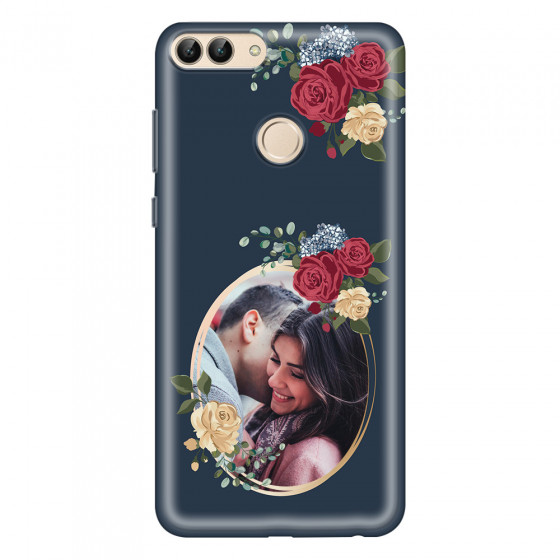 HUAWEI - P Smart 2018 - Soft Clear Case - Blue Floral Mirror Photo