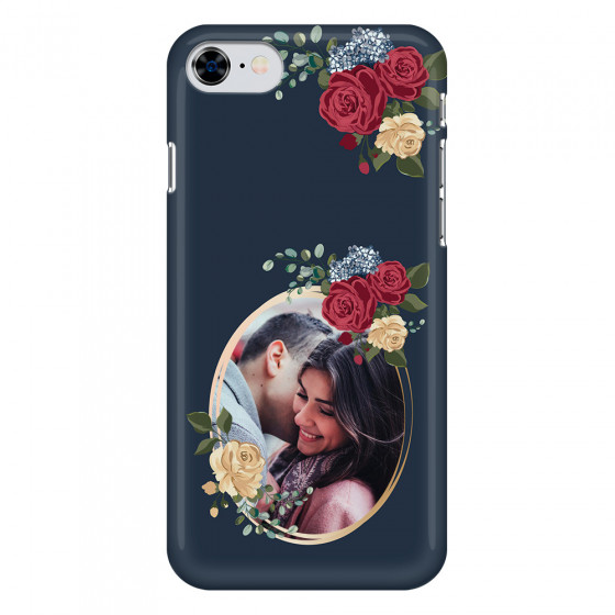APPLE - iPhone 8 - 3D Snap Case - Blue Floral Mirror Photo