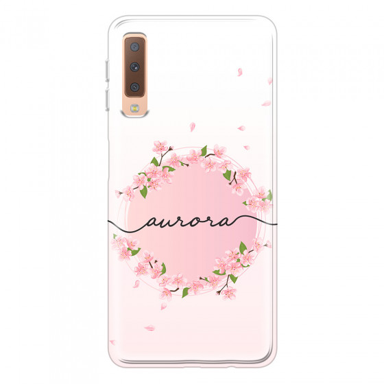 SAMSUNG - Galaxy A7 2018 - Soft Clear Case - Sakura Handwritten Circle