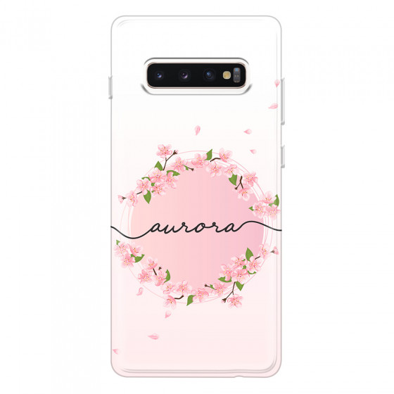 SAMSUNG - Galaxy S10 Plus - Soft Clear Case - Sakura Handwritten Circle
