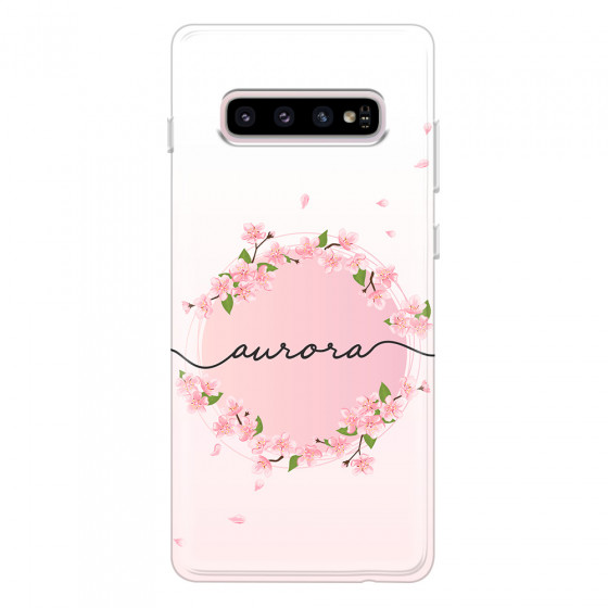 SAMSUNG - Galaxy S10 - Soft Clear Case - Sakura Handwritten Circle