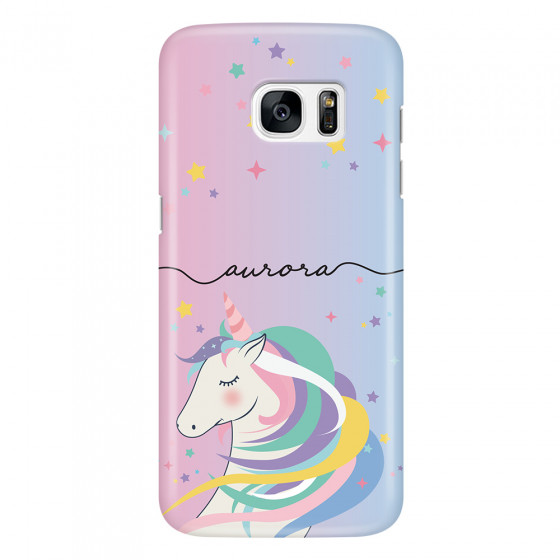 SAMSUNG - Galaxy S7 Edge - 3D Snap Case - Pink Unicorn Handwritten