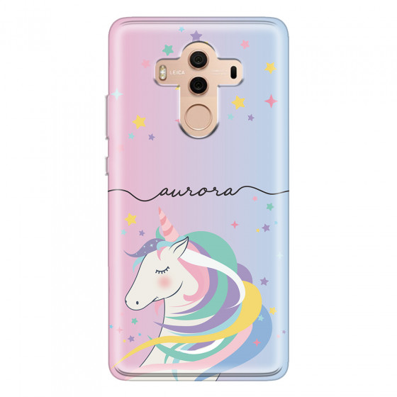 HUAWEI - Mate 10 Pro - Soft Clear Case - Pink Unicorn Handwritten