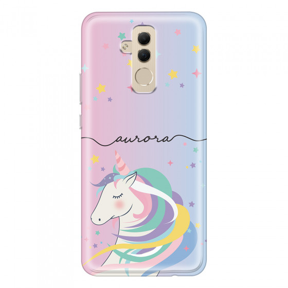 HUAWEI - Mate 20 Lite - Soft Clear Case - Pink Unicorn Handwritten