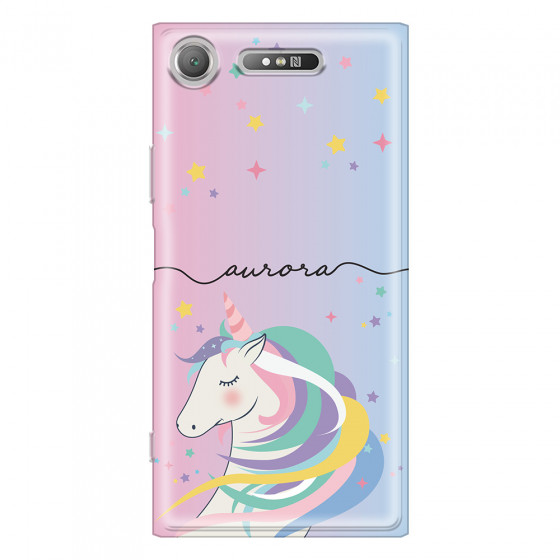 SONY - Sony XZ1 - Soft Clear Case - Pink Unicorn Handwritten
