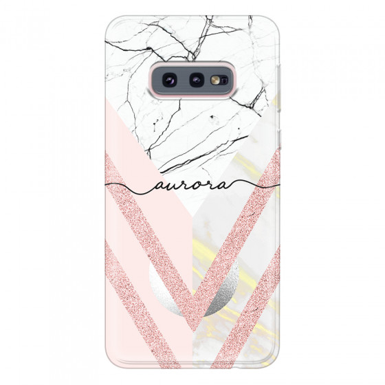 SAMSUNG - Galaxy S10e - Soft Clear Case - Glitter Marble Handwritten