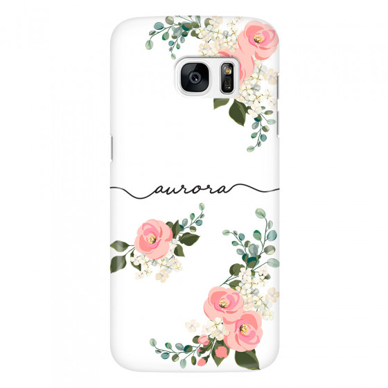 SAMSUNG - Galaxy S7 Edge - 3D Snap Case - Pink Floral Handwritten