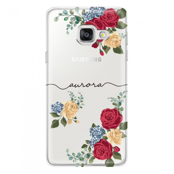 SAMSUNG - Galaxy A3 2017 - Soft Clear Case - Red Floral Handwritten