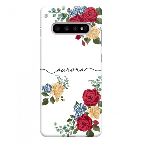 SAMSUNG - Galaxy S10 Plus - 3D Snap Case - Red Floral Handwritten