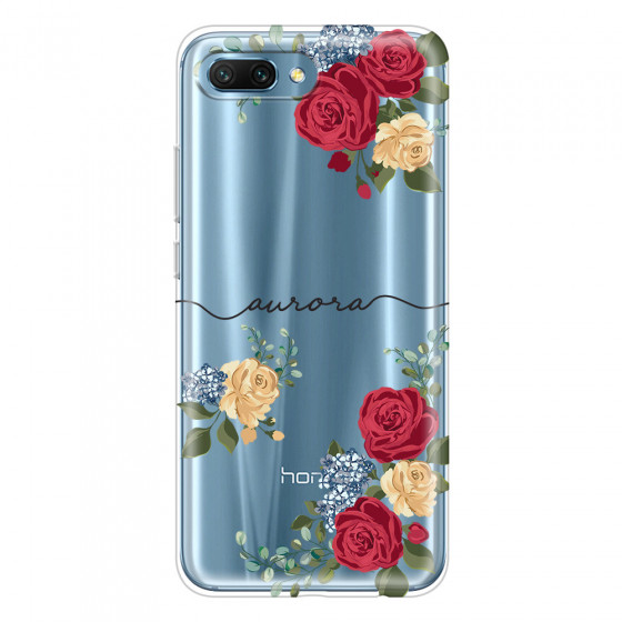 HONOR - Honor 10 - Soft Clear Case - Red Floral Handwritten