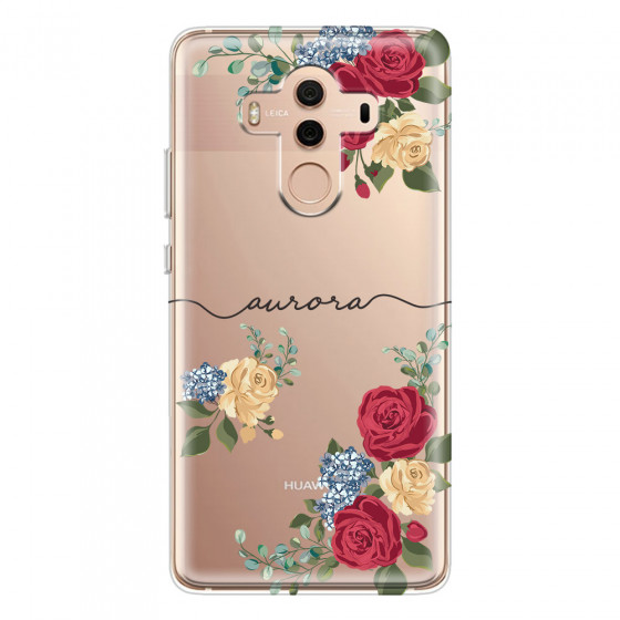 HUAWEI - Mate 10 Pro - Soft Clear Case - Red Floral Handwritten