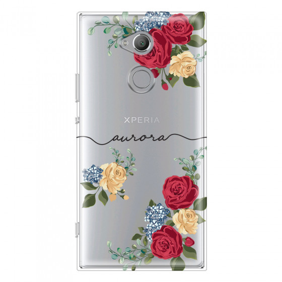 SONY - Sony XA2 Ultra - Soft Clear Case - Red Floral Handwritten