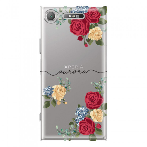 SONY - Sony XZ1 - Soft Clear Case - Red Floral Handwritten