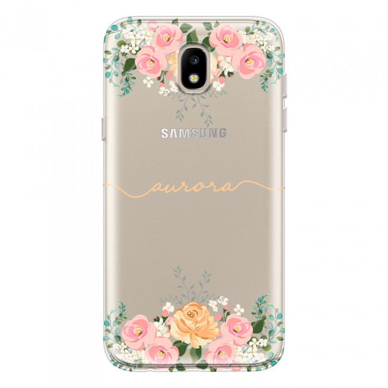 SAMSUNG - Galaxy J3 2017 - Soft Clear Case - Gold Floral Handwritten