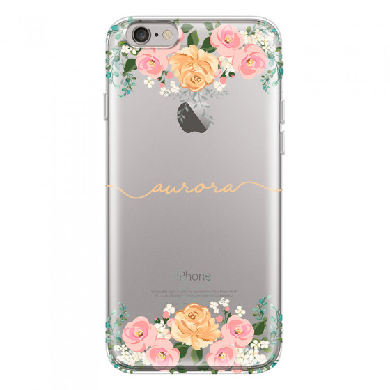 APPLE - iPhone 6S Plus - Soft Clear Case - Gold Floral Handwritten