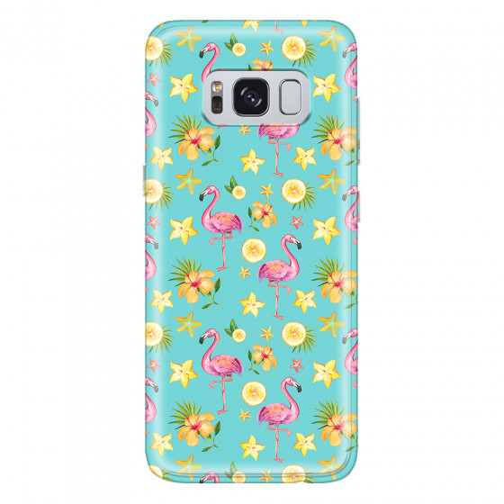 SAMSUNG - Galaxy S8 Plus - Soft Clear Case - Tropical Flamingo I