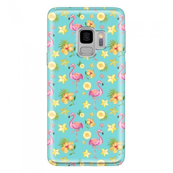 SAMSUNG - Galaxy S9 - Soft Clear Case - Tropical Flamingo I