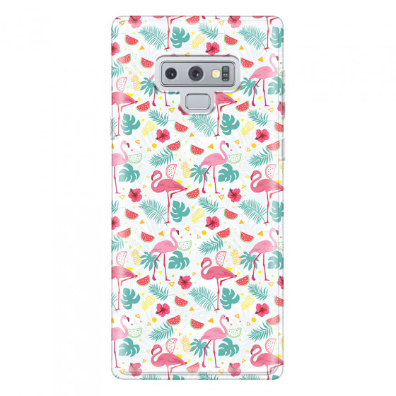 SAMSUNG - Galaxy Note 9 - Soft Clear Case - Tropical Flamingo II