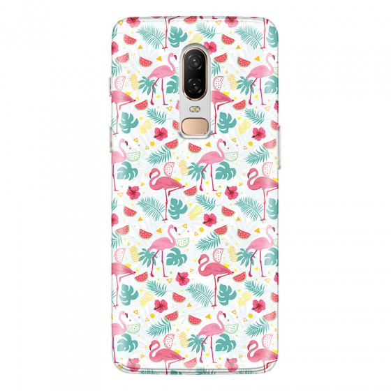 ONEPLUS - OnePlus 6 - Soft Clear Case - Tropical Flamingo II